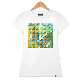 Abstract Geometric Tropical Banana Leaves Pattern