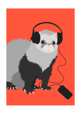 Funny Music Lover Ferret