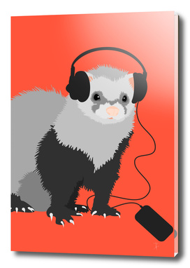 Funny Music Lover Ferret