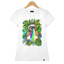 Sloth Spitting Rainbow Colors