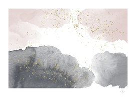 Sparkling Watercolour Clouds - Black Nude