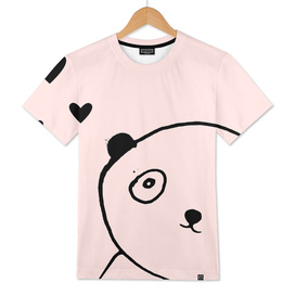 panda in love pink