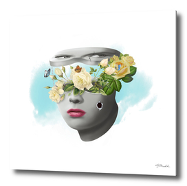 Face with flowers