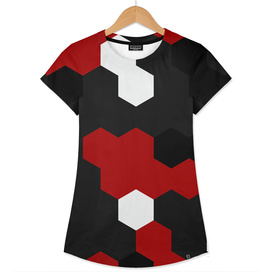 red white and black geometric
