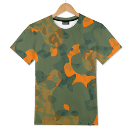 Orange and Green Camo abstract