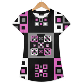 Pink black gray and white squares