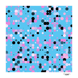 Blue and pink dots