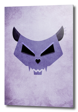 Purple Evil Cat Skull