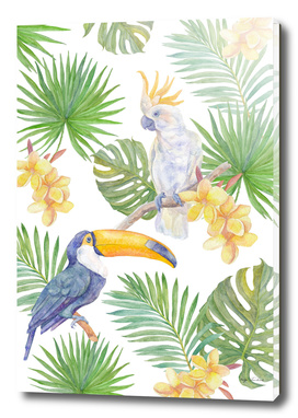 Tropical pattern with birds.