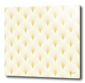 Gold and white art-deco geometric pattern