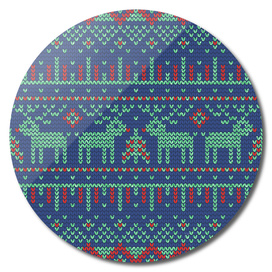 Green and blue geometric Christmas pattern