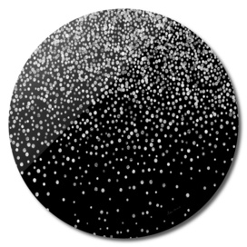Black and silver confetti design