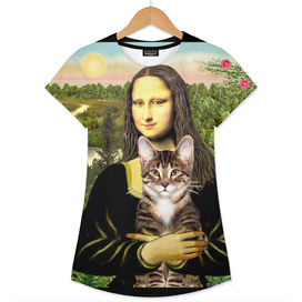 Mona Lisa and her Brown Tabby Cat