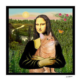 Mona Lisa and her Orange Tabby Cat