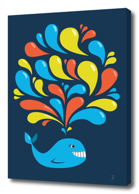 Happy Colorful Cartoon Whale