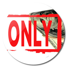 Cash Only (transparent background on t-shirt)