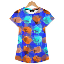 geometric polygon abstract pattern in blue and brown