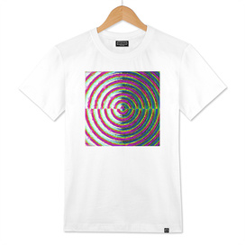 psychedelic geometric polygon pattern circle with pink blue
