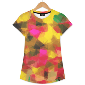 psychedelic geometric polygon abstract in pink yellow green