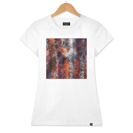 psychedelic geometric polygon abstract in orange black red
