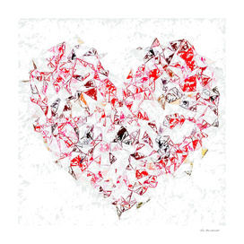 red heart shape abstract with white abstract background
