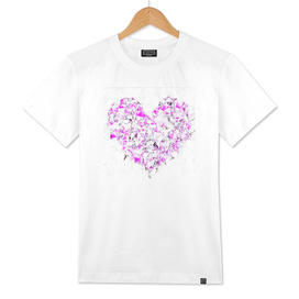 pink heart shape abstract with white abstract background