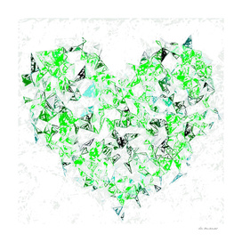 green heart shape abstract with white abstract background