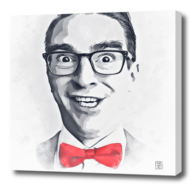 Man with bow tie painting watercolor