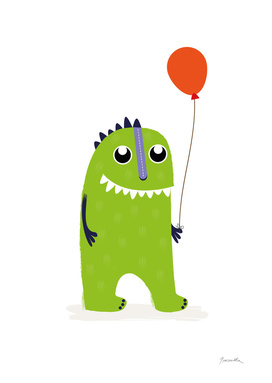 Little monster with balloon