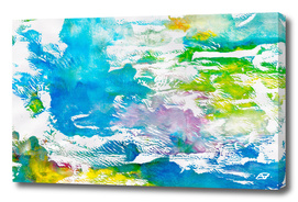 Algae and Aqua - Abstract Painting