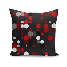 Black red white and gray polka dot