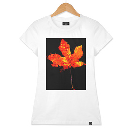 orange and yellow geometric polygon maple leaf abstract