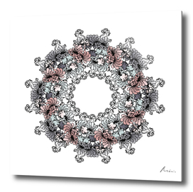 Mandala Flower – Peónia on white background