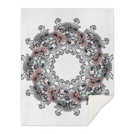 Mandala Flower – Peónia on white background