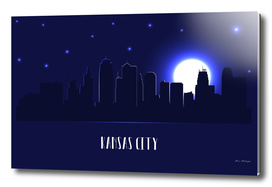 Kansas city skyline silhouette at night