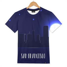 San Francisco skyline silhouette at night