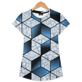 Abstract Blue Cubic Effect Design