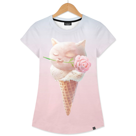 Summer Rose Cat Ice Cream Cone
