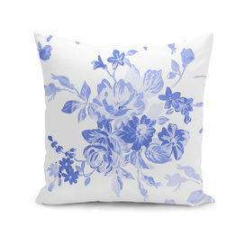 Blue Flowers - Floral Pattern Art