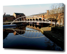 Canal bridge reflection