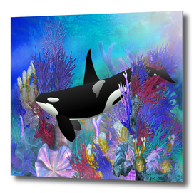 Underwater Orca Coral Reef