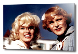 Marilyn Monroe & Jack Lemon on the set of "Some Like It Hot"