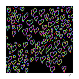 Multi-coloured hearts