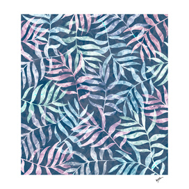 Watercolor Tropical Palm Leaves VII