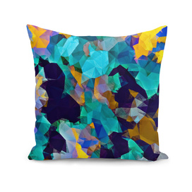 psychedelic geometric polygon abstract pattern in green blue
