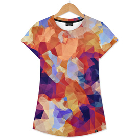 psychedelic geometric polygon abstract in orange brown blue
