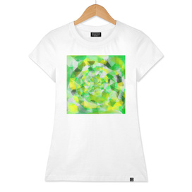 geometric polygon abstract pattern in green and yellow