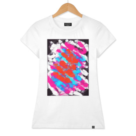 psychedelic geometric polygon abstract in pink red blue