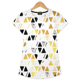 Gold and Black Pattern on White