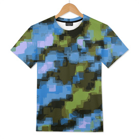psychedelic camouflage geometric square pattern in green